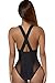 Limtery Women Scoop Neck Sexy Halter One Piece See Through Mesh Back Criss Cross Padded Monokini Swimsuit (Large, Black)