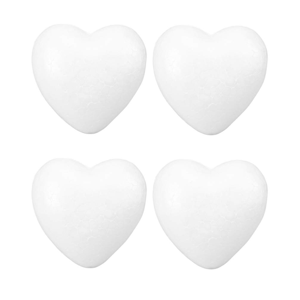 Amosfun 4pcs Craft Foam Heart Shape Balls Xmas Tree Ornaments for DIY Craft Modeling Xmas Party Favors Decorations Gifts 16.5cm