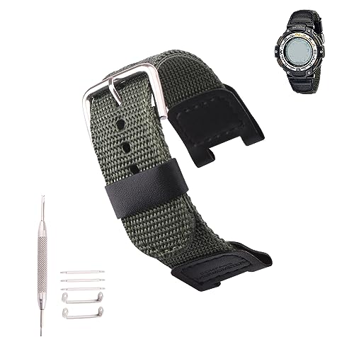 MMBAY 24mm Nylon Leather Watch Bands Replacement