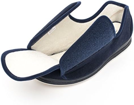 Men’s Memory Foam Comfortable Slippers Extra Wide Machine-Washable Slip-On Adjustable Closure Lightweight Antimicrobial