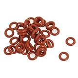 50 Pcs Silicone O Ring Seal Washers 8mm x 4mm x 2mm Red