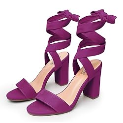 Trary Purple Heels, Platform Heels For Women, Lace