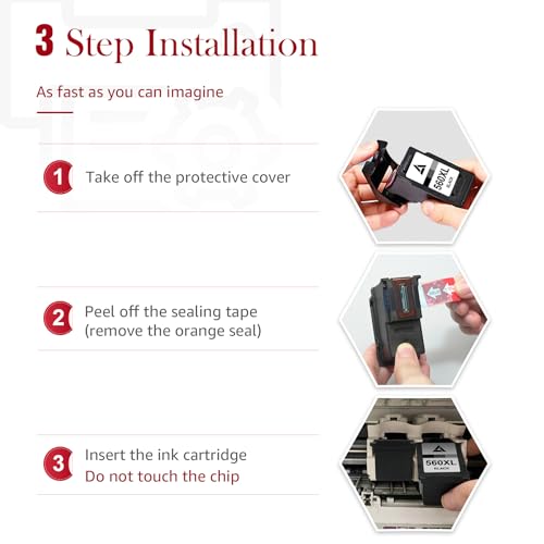 560XL 561XL Replacement Cartridges for Canon 560 561 XL for Canon PIXMA TS5350i TS7450i TS5350 TS7450 TS7451 TS5351 TS5352 TS5353 and TS5300 Series Black & Colour | Pack of 2