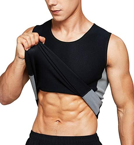 Rdfmy Men Sweat Vest Neoprene Sauna Waist Trainer Vest Body Shaper Compression Shirt Slimming Workout Tank Tops