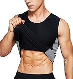 Rdfmy Men Sweat Vest Neoprene Sauna Waist Trainer Vest Body Shaper Slimming Workout Tank Tops for Weight Loss Fat Burner