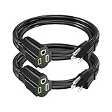 Power Extension Cord 2FT/24Inch(2 Pack), Short 3