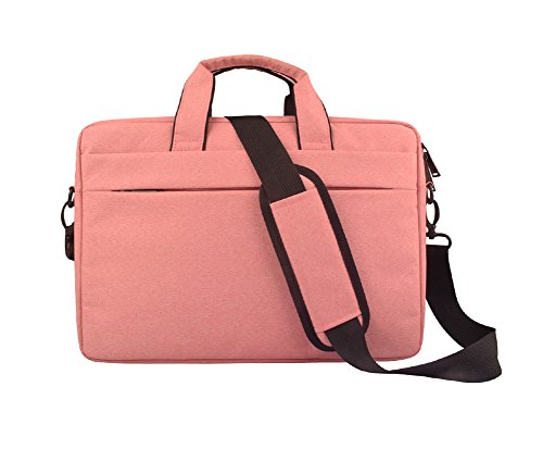 EasyHui Nylon Laptop Bag Laptop Messenger Case Women Men Business Office Bag Functional Shoulder Bag Pink - Thumbnail 5