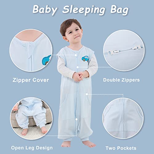 HOMEAL Baby Sleep Sack,Toddler Sleeping Sack with Feet, Blue Wearable