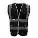 GOGO 9 Pockets High Visibility Zipper Front Safety Vest With Reflective Strips, Meets ANSI Standards