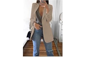 Women's Blazer Collar Buttonless Solid Color Pocket Coat