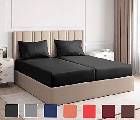 Amazon Com Split King Sheets For Adjustable Beds Split King Adjustable Bed For Adjustable Mattress Split King Sheet Sets For Adjustable Beds Deep Pocket Deep Pocket Split King Sheets