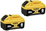 DEWALT (DCB206-2) 20V MAX Battery, Premium 6.0Ah Double Pack