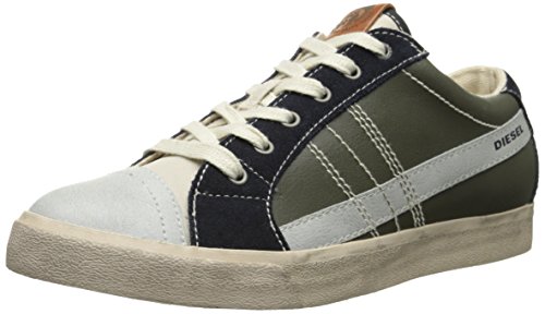 Diesel Men's D-Velows D-String Low, Olive Night/Pumice Stone, 8 M US