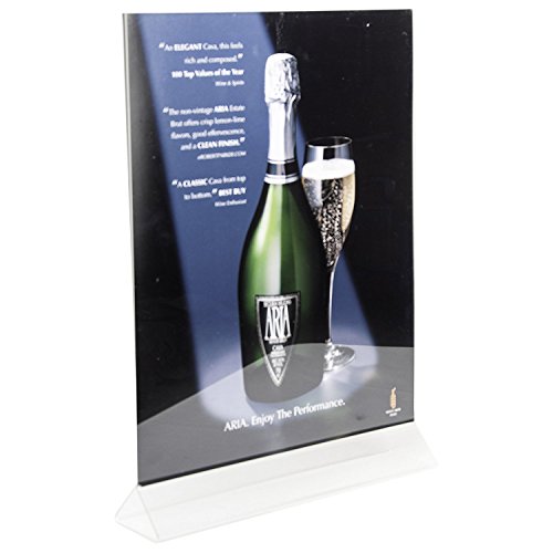 Clear-Ad - LHB-1114 - Double Sided Acrylic Upright Sign Holder 11x14 - Table Menu Card Display Stand - Plastic Picture Frame in Bulk (Pack of 14)