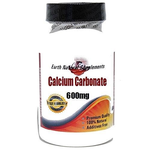 Calcium Carbonate 600mg * 200 Capsules 100 % Natural - by EarhNaturalSupplements