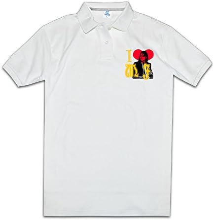 J3G9 Men's I LOVE Michael Jackson Personality Tshirts Size S White