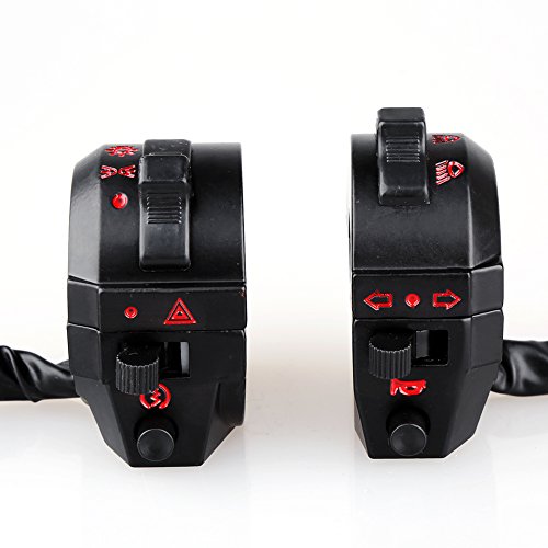 Qiilu Motorcycle Turn Signal Switch 1 Pair Motorcycle Handlebar Switch