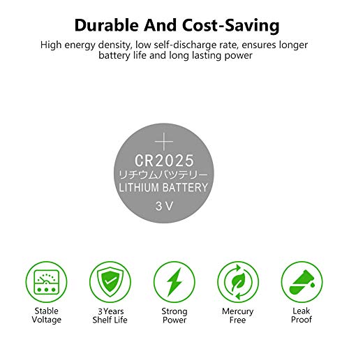 SKOANBE CR2025 3V Coin Cell Lithium Battery(5Packs)