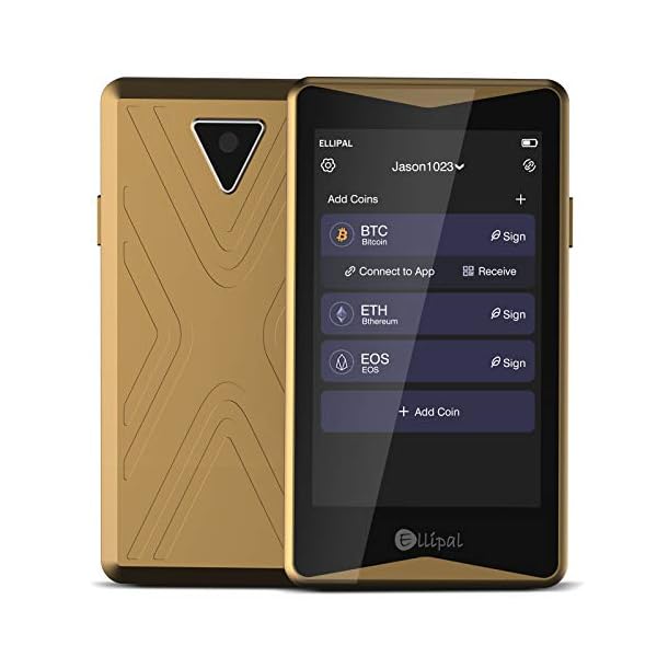 Hardware-Cryptocurrency-Wallet-Ellipal-Cold-Wallet-Gold-Titan-Air-gapped-Internet-Isolated-Anti-Tampering-Supporting-Multi-Currency-wMnemonics-Card-Ideal-for-BTC-XRP-ETH-XLM-USDT-LTC-Dash