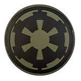 Star Wars Galactic Empire Olive Drab OD Imperial Logo PVC Rubber 3D Fastener Patch