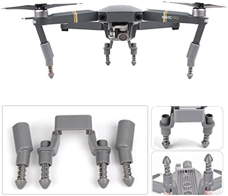 DJI Mavic Pro Accessories Kits, Vsentech Upgraded Landing Gear with Shock Absorber Leg Height Extender Kit Riser Stabilizer - Grey