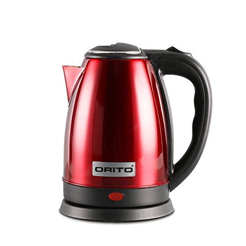 ORITO Electric Kettle Stainless Steel Tea Kettle Auto Shut Off with Boil-Dry Protection Fast Boiling Water Boiler 1.8 Liter (61Oz) Red