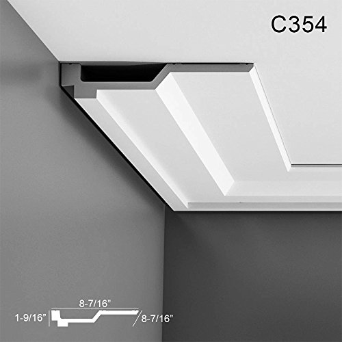 Orac Decor Crown Moulding C354 Crown Molding, Primed White. Face: 8-7/16â€" Length: 78"