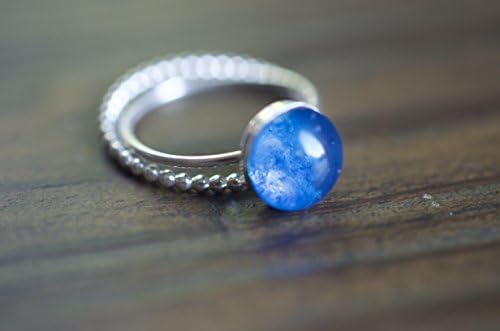 Glass Cremation Ring 2 bands made with ashes The Demeter