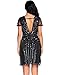 Women's Mesh Backless Vintage 1920s Beads Sequin Flapper Dress