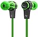 Sentey Green Earbuds Earphones In ear Headphones headset Inline Control and Microphone Metal Audiophile for Music Running Travel Carrying Case Included Tangle Free Cable Oryon LS-4218 Kids Men Girls
