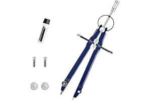 Ojanoot Professional Compass for Geometry, 9.6''Metal Compass, Math Compass, Precision Geometry Protractor Drafting Compass w