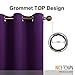 NICETOWN Thermal Insulated Blackout Draperies Curtains, Triple Weave Home Decoration Solid Ring Top Blackout Drape Panels for Bedroom (Set of 2,42 x 45 Inch,Royal Purple)