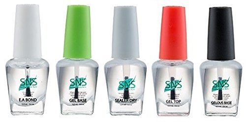 SNS Gel dipping powder (set of 5) Gel Base, Gel top, EA Bond, Sealer Dry, Gelous Base