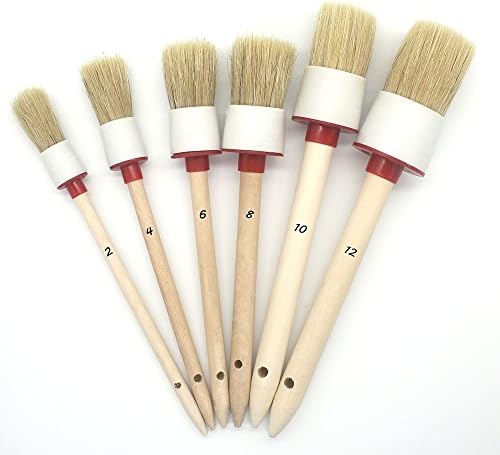 Natural Boar Hair Detail Brush - Dtzzou Detailing Brush Set for Cleaning Weels, Interior, Exterior, Leather (Set of 6)