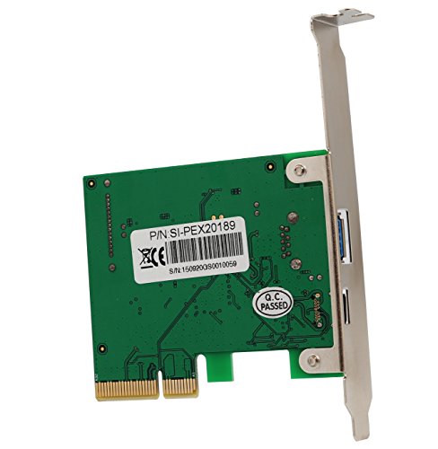 IO Crest IOCrest USB 3.1 Gen II 10Gbps 2-Port Full-Duplex Controller X4 Slot Card Type-C and Type-A Ports Components Other SI-PEX20189