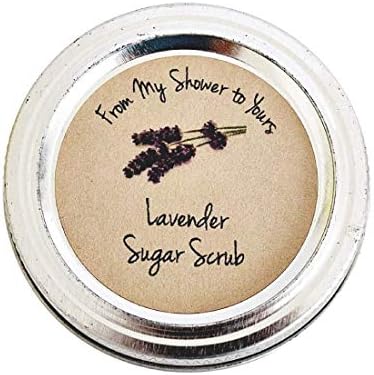 Lavender Sugar Scrub Labels for Bridal or Baby Shower Favors by Once Upon Supplies, 2 Inches Size Fits Regular Mouth Mason Jars, 40 Pcs
