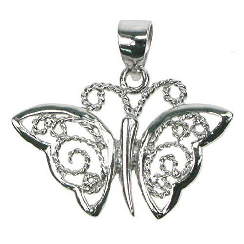 Butterfly Filligree - 925 Sterling Silver - Pendant with 18" Chain - Gift Boxed