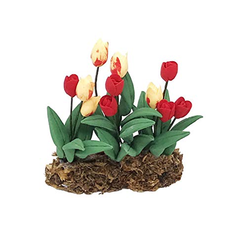 Gbell  Fine Flower Basket for 1:12 Mini Dollhouse Furniture , Mini Dollhouse Green Plant Bedroom Kitchen Room Decor Miniatures Accessory Pretend Play Toy for Little Girls Gifts (Red) - Thumbnail 5