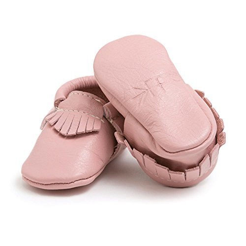 Freshly Picked Girls Soft-Sole Moccasins (Infant/Toddler), Blush, 3 Infant