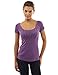 PattyBoutik Women Scoop Neck Empire Waist Raglan Top (Purple Medium)