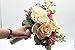 Yokoke Wedding Bridal Bridesmaid Bouquet Wedding Holding Flower Artificial Peony Rose Green Succulent for Wedding Church Party Home Decor