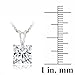Bria Lou Silver Flashed Cubic Zirconia Square Solitaire Pendant Necklace, 18