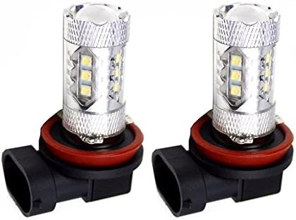 Motorus93 H11 Type 80W High Power SMD LED Fog/DRL Bulb Xenon White Driving LED Bulbs Daytime Running Lights (2 Packs)