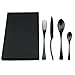 Kaya KAYA-1 Delicate Stainless Steel Flatware Cutlery Set with Mirror Finish Including Fork Spoons Knife Four Piece Tableware Dinner Set (black pearl)