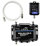 Arris 1-Port Bi-Directional Cable TV, OTA, Satellite HDTV Amplifier Splitter Signal Booster with Passive Return And Coax Cable Package - cableTVamps®