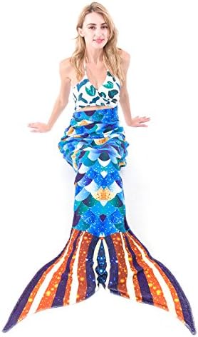 Mermaid Tail Blanket For Adults Women Air Condition Sofa Bed Couch Towel Super Soft Beach Towel Warm Gifts Sleeping Bags For All Season