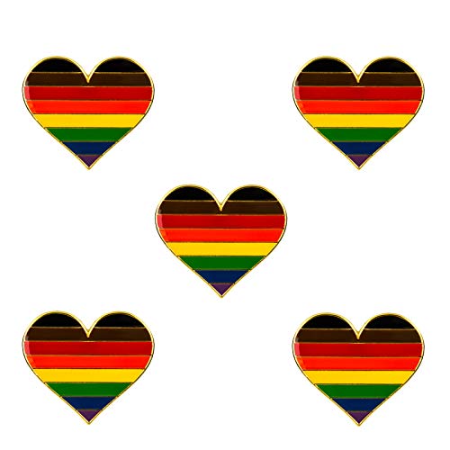 Pack 5 Rainbow Pride Heart Shape Lapel Pin Brooches Pins Flag badge Brooch Badges — image 1