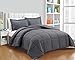 Chezmoi Collection 2-Piece Down Alternative Comforter Set (Twin, Gray)