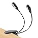 Book Light,wishacc Clip Reading Light/Music Stand Light/USB and Battery Operated/Portable E-Reader Lights with Eye-Friendly Brightness(Dual Arms)