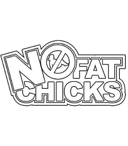 2pcs | Warning No Fat Chicks JDM Sticker Decal Vinyl - Made in USA 6 in for Car, Laptop, Motorcycle or Any Smooth Surface (Black